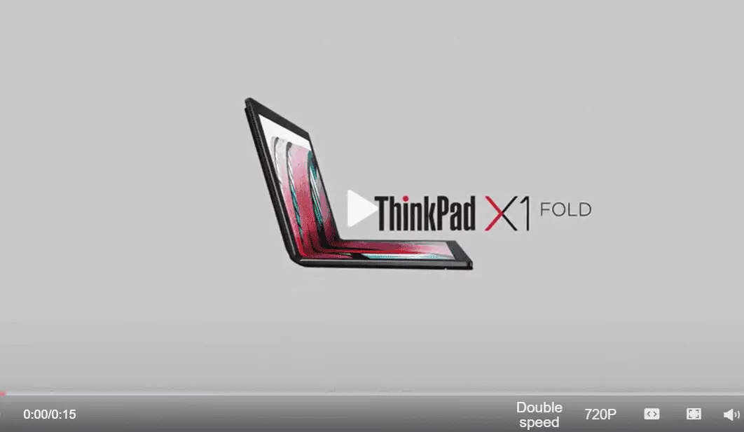 Lenovo ThinkPad X1 Fold - the world's first foldable PC teased in new video