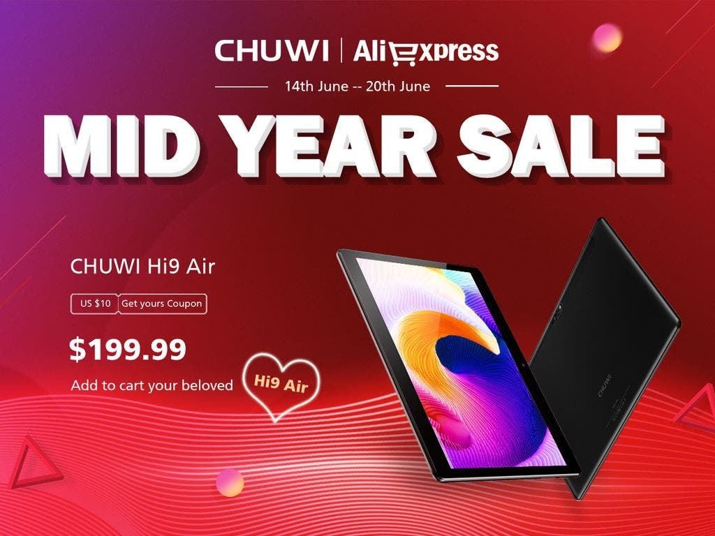 Grab the 4G LTE enabled tablet Chuwi Hi 9 Air cheaper in the mid-year sales