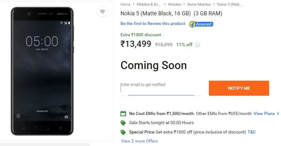 Nokia 5 starts to receive Oreo Stable release