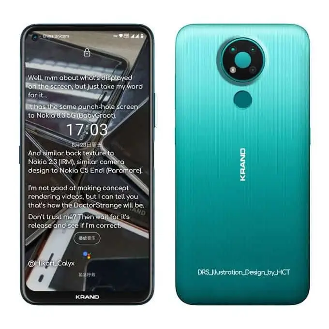 Alleged Nokia 3.4 Render Reveals a Punch-Hole Design