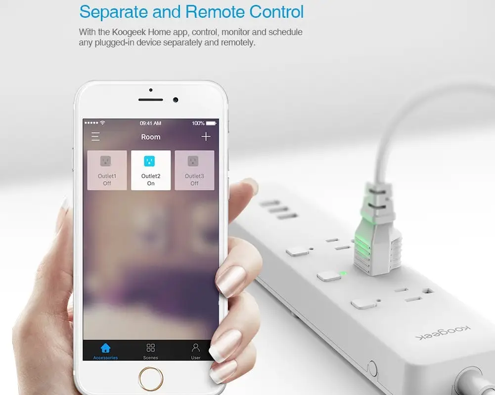 Koogeek O1US Smart Power Strip with Wi-Fi and Apple HomeKit Support