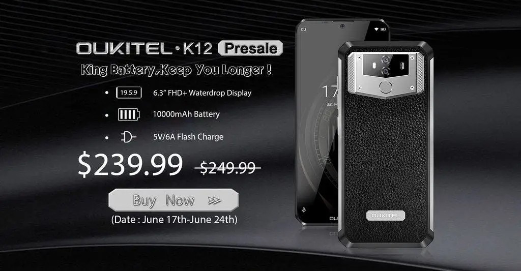 Presales for the big battery OUKITEL K12 starts today for $239.99