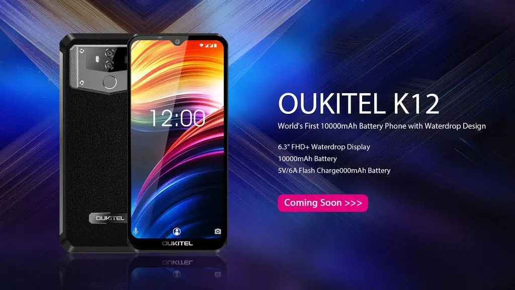 OUKITEL K12 with 10.000 mAh battery and 6,3" FHD+ screen on the way