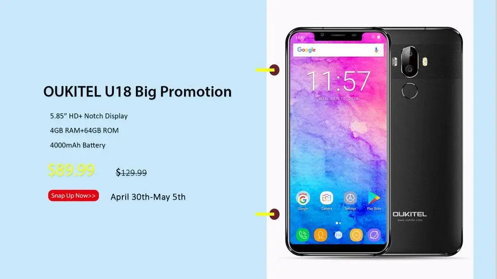 OUKITEL U18 up for only $89.99 in a flash sale