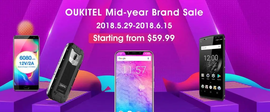 OUKITEL mid-year brand sale starting on Aliexpress starting at $59.99