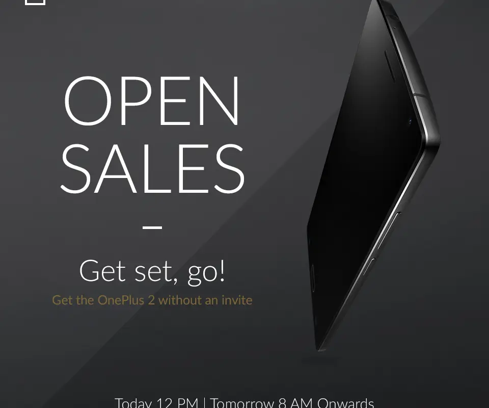 OnePlus 2 open sale starts 12PM IST today in India