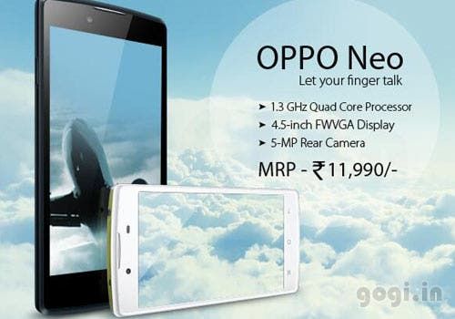 OPPO Neo coming soon to India with a 11,990 INR price tag