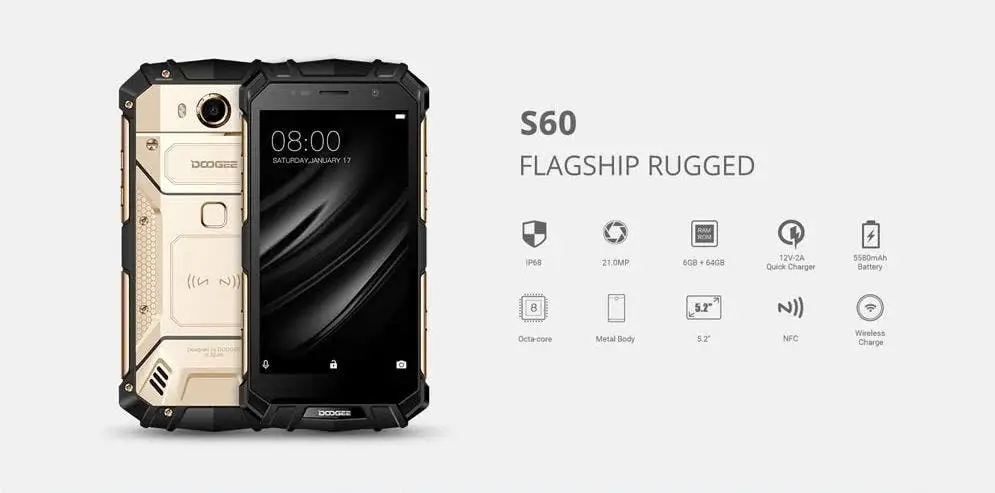 Rugged Doogee S60 flagship model discount coupon available