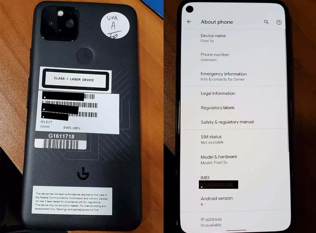 Google Pixel 5 appears in a new live photos