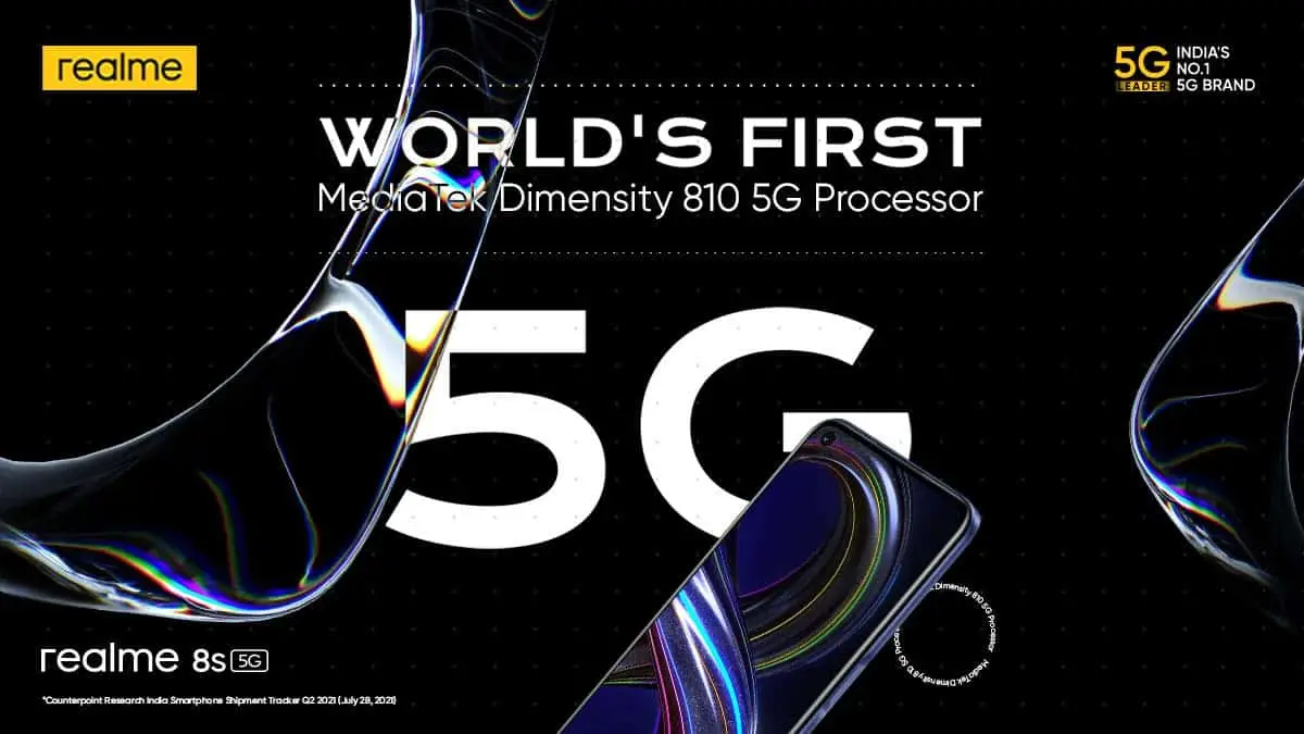 Realme 8s, the world's first Dimensity 810 smartphone to debut on Sept. 9