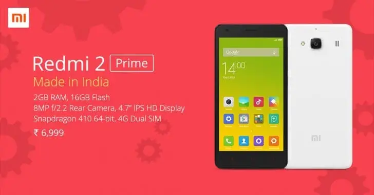 Xiaomi Redmi 2 Prime will be manufactured 100% in India