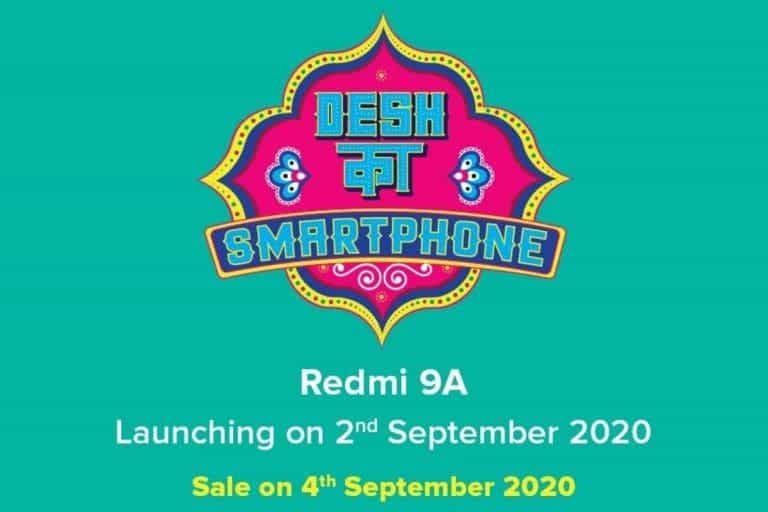 Redmi 9A ‘Desh Ka Smartphone’ Launching in India on September 2