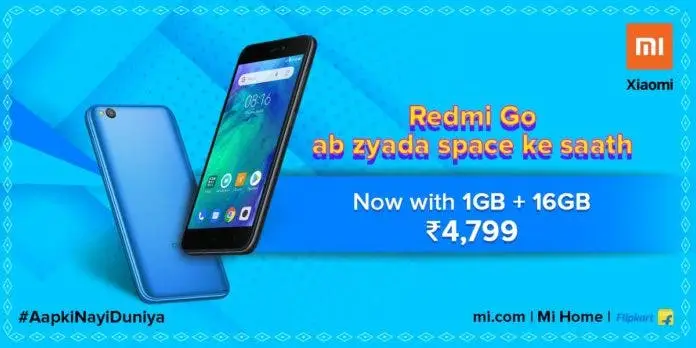 Redmi Go gets 16GB internal storage variant in India