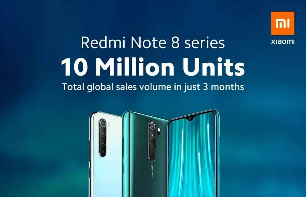 Redmi Note 8 Series global sale hit 10 million units in three months