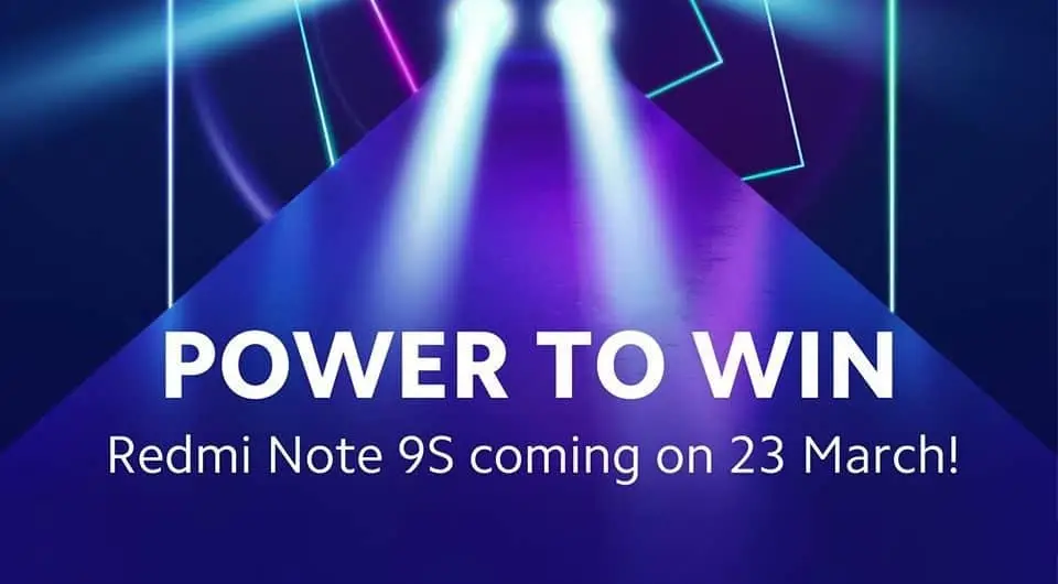 Redmi Note 9S to be launched on March 23rd
