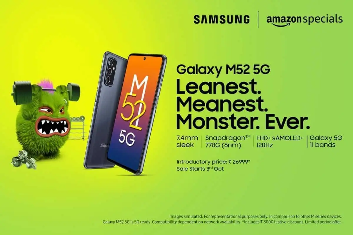 Samsung Galaxy M52 5G Sporting Qualcomm Snapdragon 778G SoC, 6.7-Inch SAMOLED Display Launched for Rs 26,999