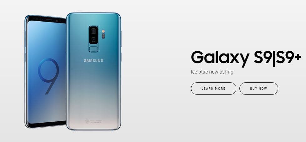 Samsung Galaxy S9/S9+ gradient ice blue colour option released