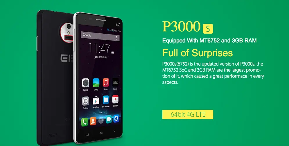 Elephone update the P3000 to MT6752 and 3GB RAM