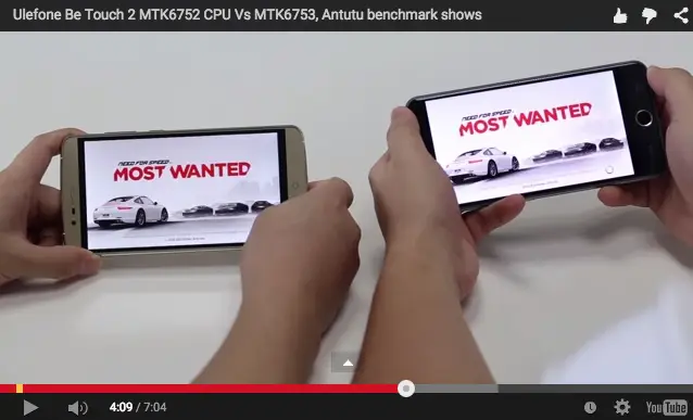 Ulefone Be Touch 2 alongside Elephone P8000 for Antutu and gaming test