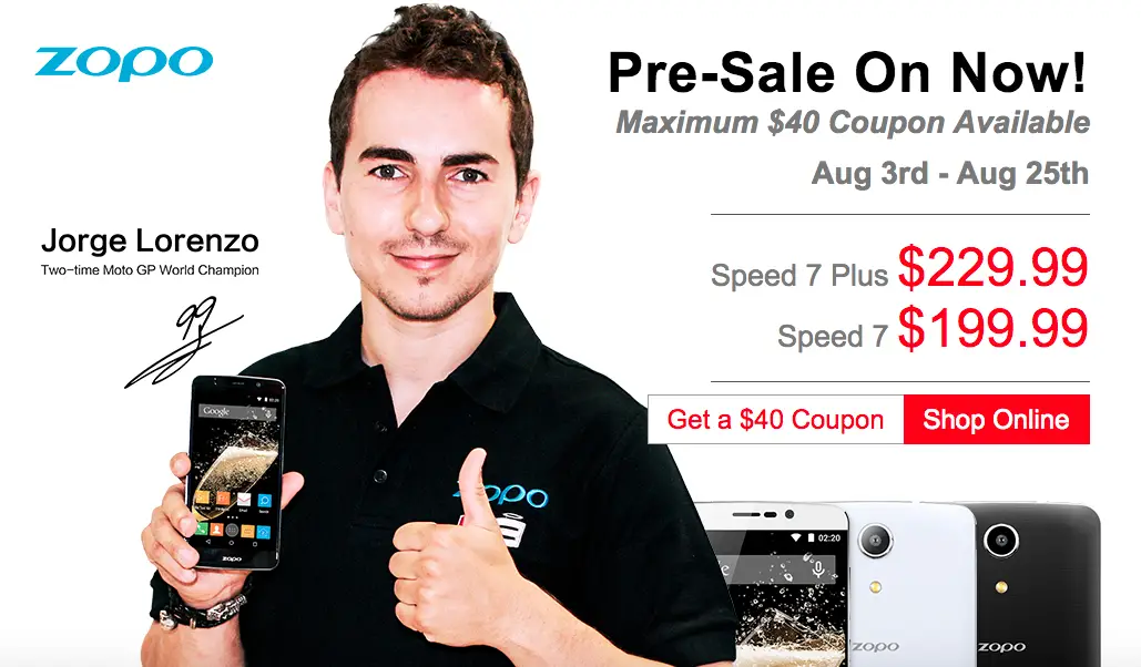 Zopo extend $40 discount on the Zopo Speed 7 until 25th August