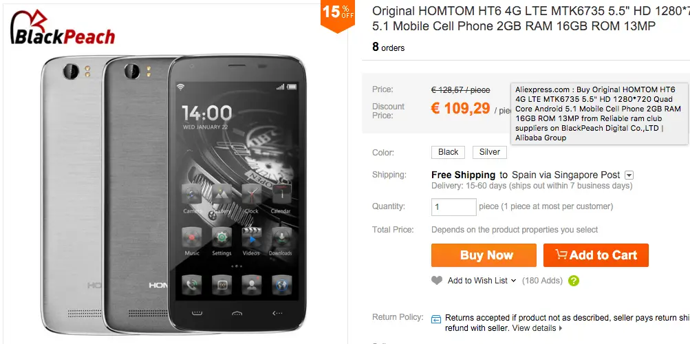 HOMTOM HT6 6250mAh battery phone on offer for just $120