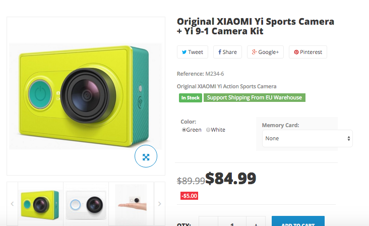 Today Only: Xiao Yi action camera and sports kit $84.99