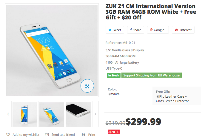 Today's Advent offer is the ZUK Z1 with accessories for $299.99