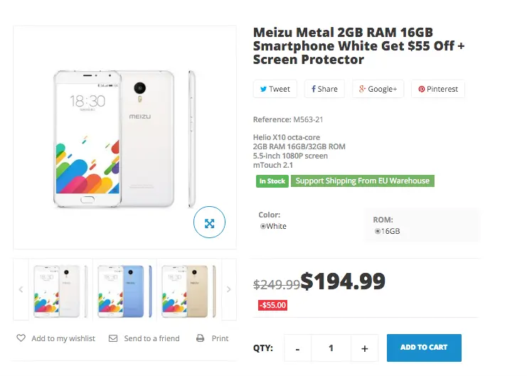 Today’ deal: Meizu Metal for $194.99