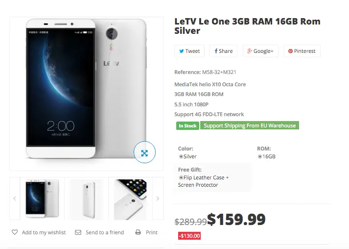 LeTV Le1 $159.99 from EU warehouse!