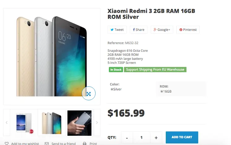 4100mAh Xiaomi Redmi 3 on sale $165.99