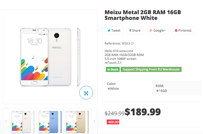 Meizu Metal now just $189.99 on Shop.GizChina.com