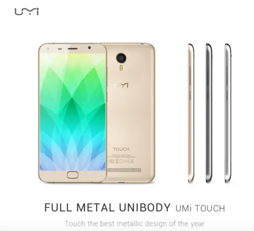 UMi Touch all come in silver, grey and gold
