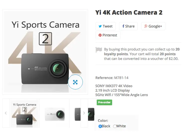 Xiaomi Yi 4K camera on discounted presale until June 15th