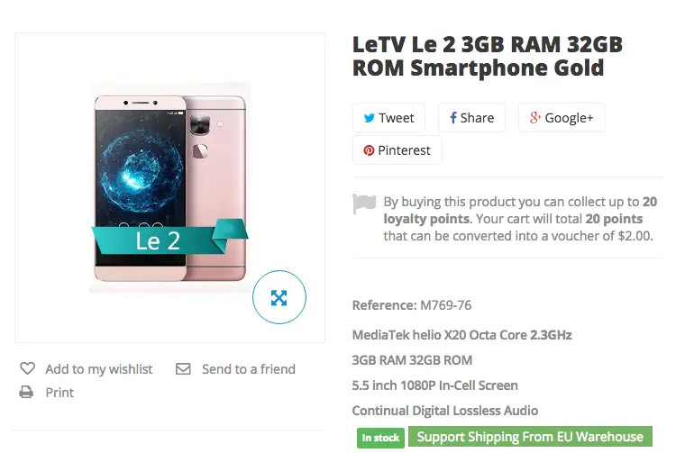 LeTV Le2 in stock and on sale now