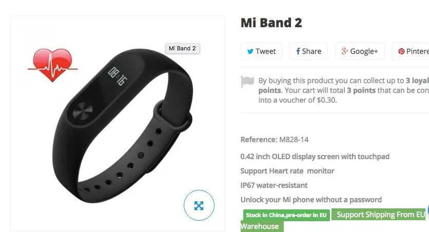 Xiaomi MiBand 2 on sale and in stock in the EU
