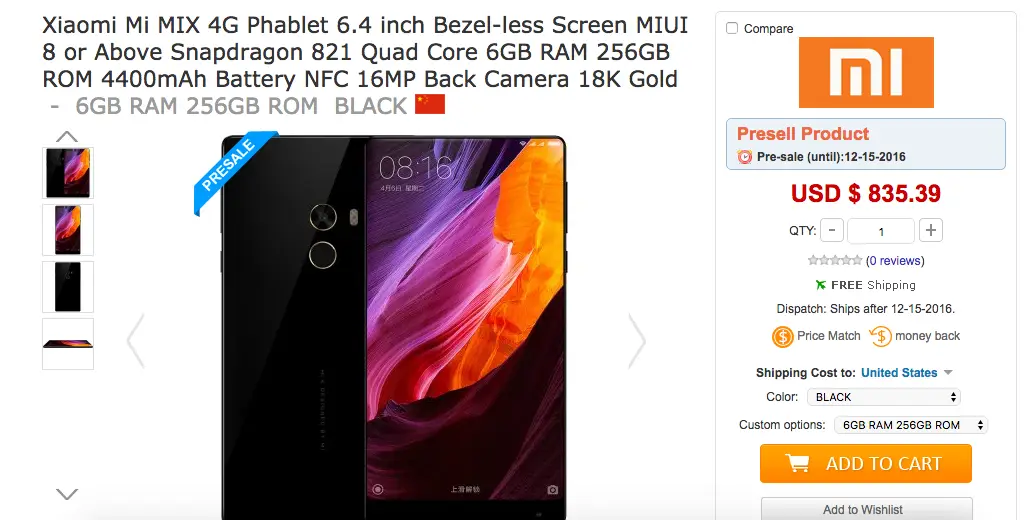 Are you willing to spend up to $835 for the Mi Mix?