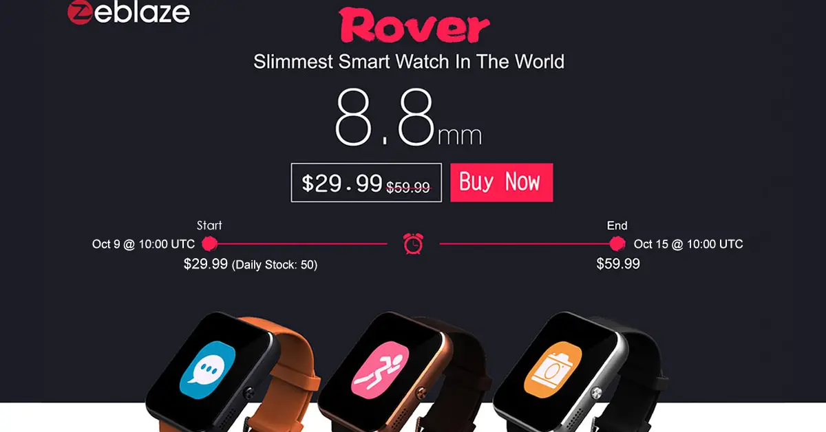 Zeblaze Rover and Crystal on sale at GearBest from now through October 15th