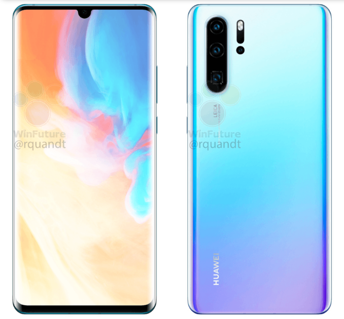 Huawei P30 and P30 Pro leaked renders reveal tiny notch, multiple cameras, and more