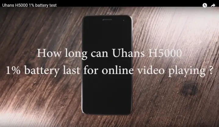 How long can the Uhans H5000 last with just 1 % of battery?