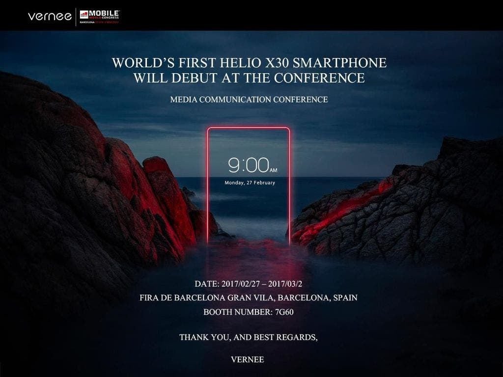 Vernee planning to unveil Helio X30 phone at MWC 2017