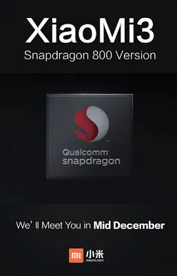 WCDMA Xiaomi Mi3 really is coming mid-December