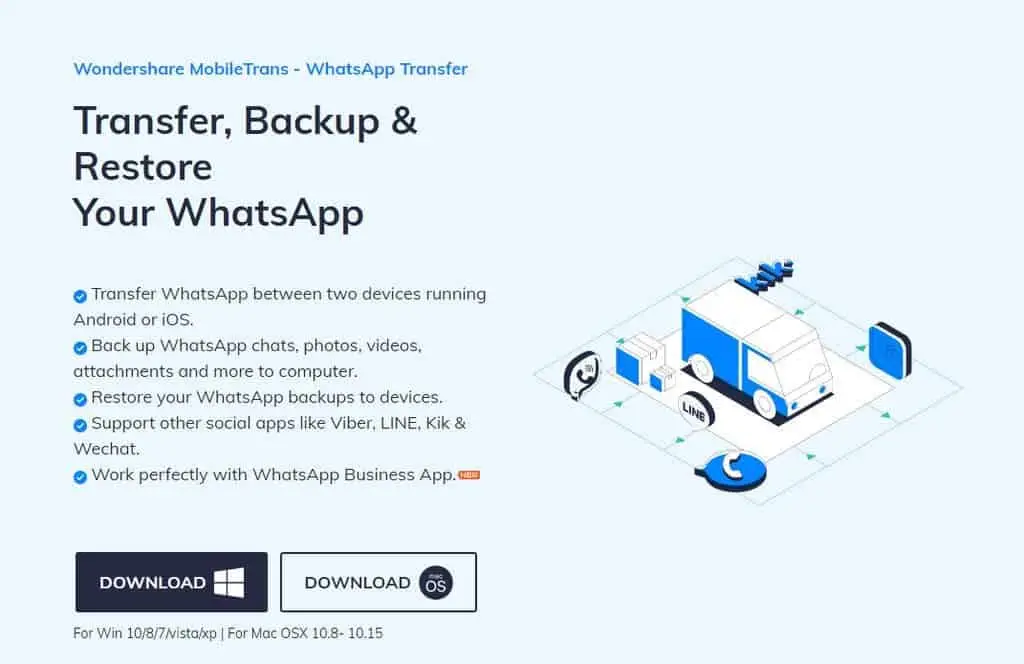 Wondershare MobileTrans solves your Whatsapp transfer problems