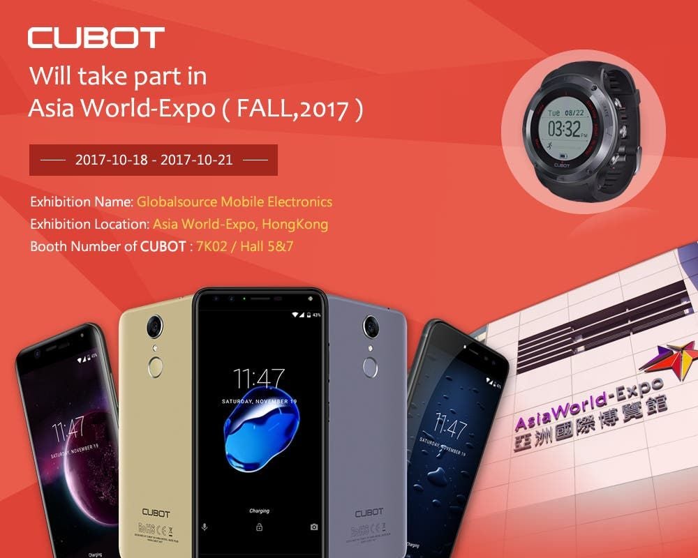 CUBOT will be attending the Asia Expo for Mobile Electronics (October 18th-21st)