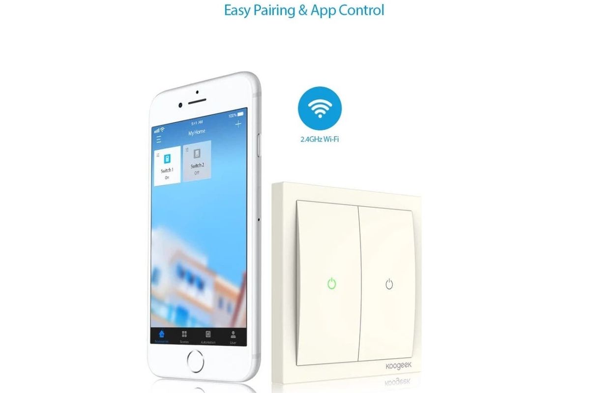 Koogeek KH02CN Two-Gang Wi-Fi Enabled Smart Light Switch on Sale