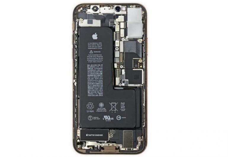 The iPhone XS has an odd L-shaped battery