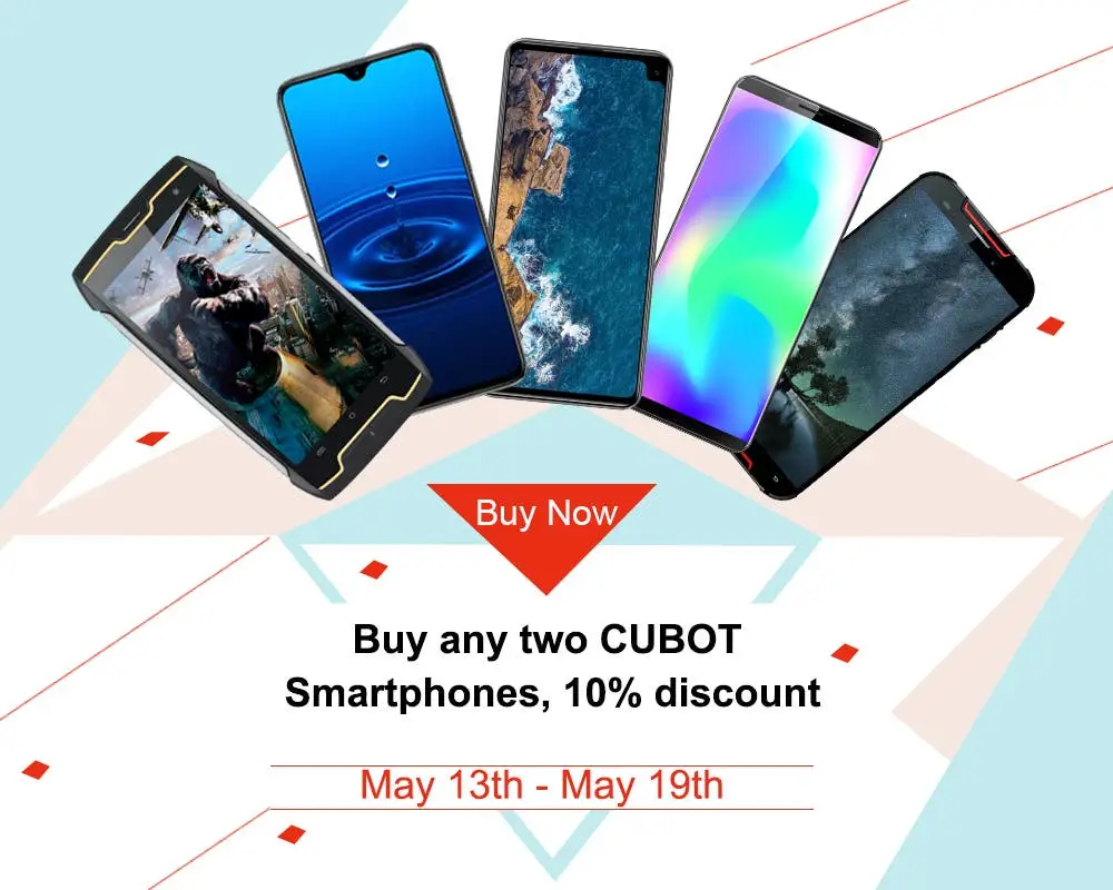 Buy 2 CUBOT phones and enjoy extra 10% discount