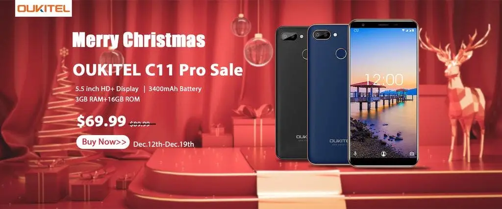Merry Xmas from OUKITEL ! C11 Pro available just for $69.99