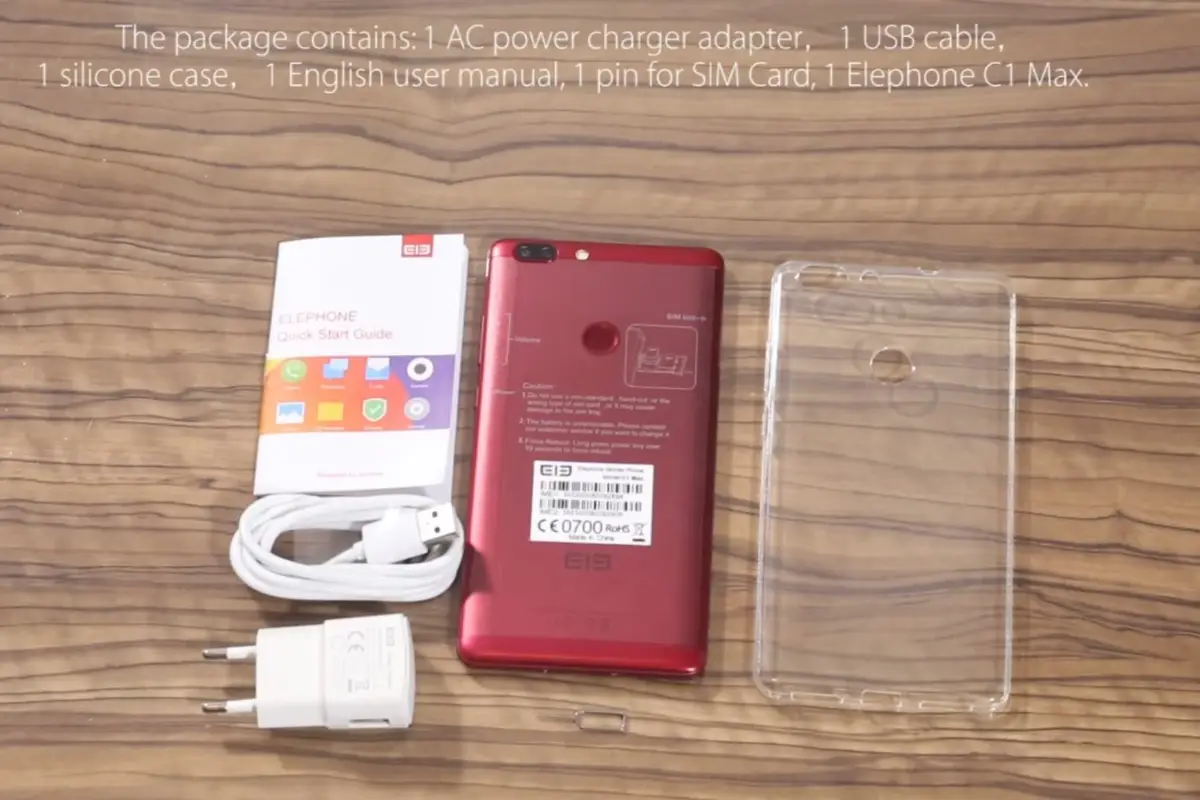 Elephone C1 Max unboxed in a shiny Wine Red color tint (video)