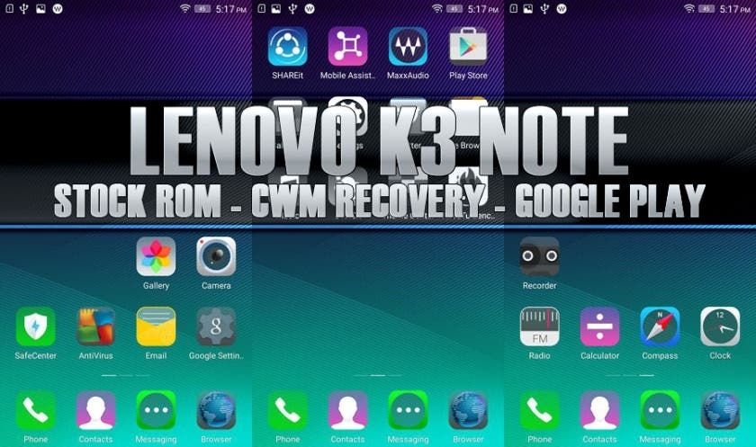 Tutorial: Stock ROM, CWM + Google Play for Lenovo K3 Note (K50-T5)