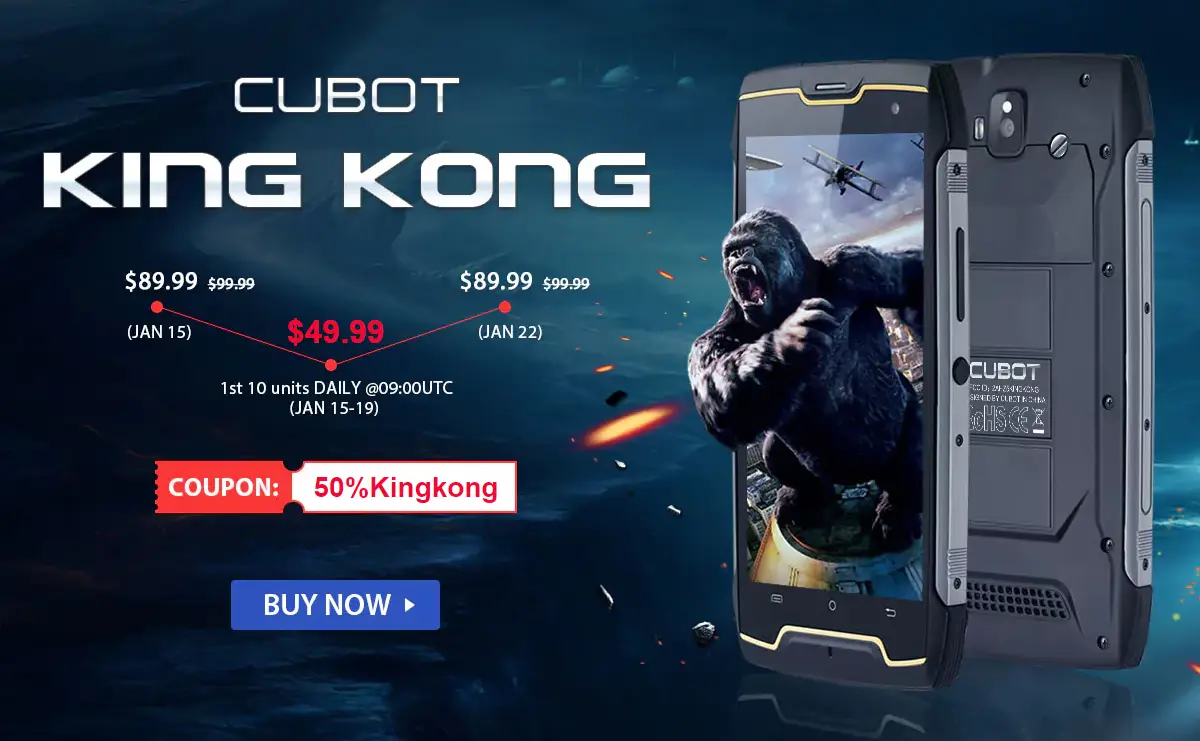 Rugged Cubot King Kong up for grabs for as low as $49.99